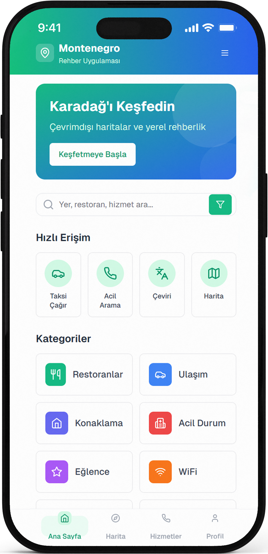 Montenegro App Ana Sayfa